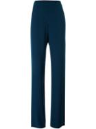 Armani Collezioni Straight Leg Trousers, Women's, Size: 42, Blue, Polyester