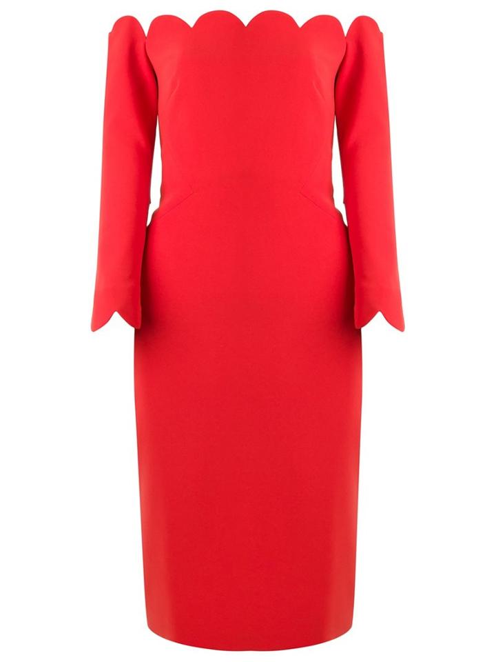 Reinaldo Lourenço Off The Shoulder Dress, Women's, Size: 38, Red, Polyester