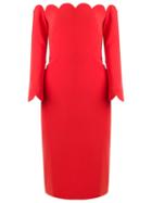 Reinaldo Lourenço Off The Shoulder Dress, Women's, Size: 38, Red, Polyester