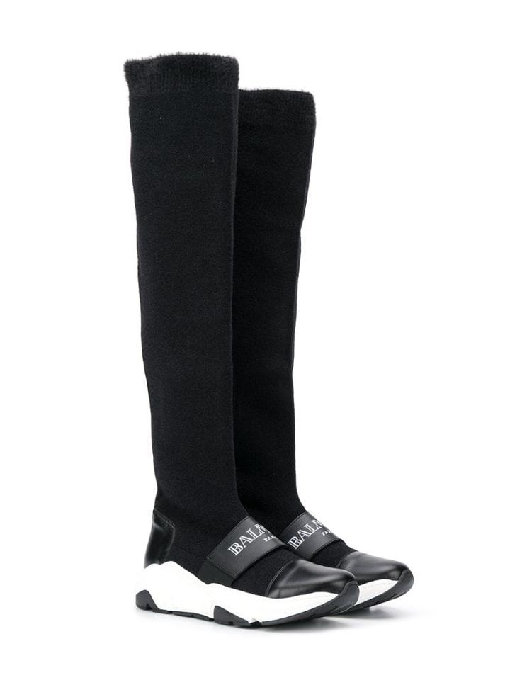 Balmain Kids Thigh High Style Sneakers - Black