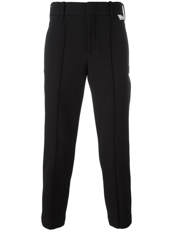 Neil Barrett Cropped Trousers, Men's, Size: 52, Black, Polyamide/polyester/polyurethane/cotton