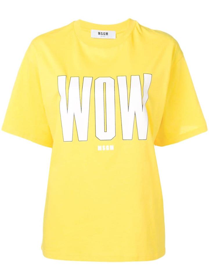 Msgm Yellow Wow T-shirt