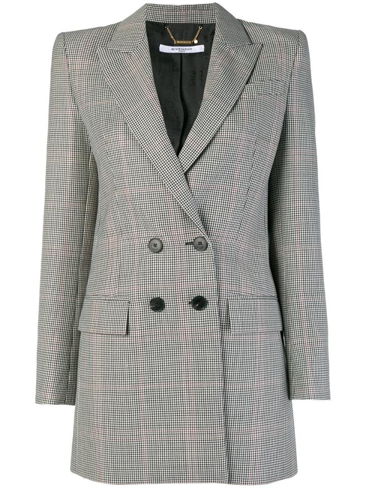 Givenchy Houndstooth Peaked Lapel Blazer - Black