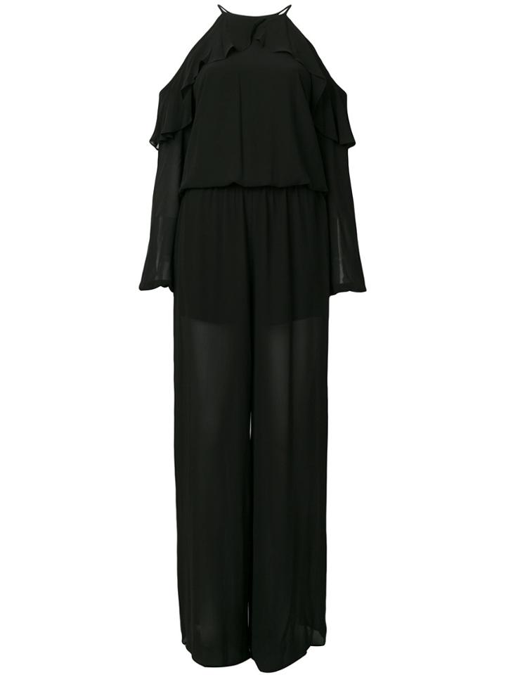 Michael Michael Kors Frill Cold Shoulder Jumpsuit - Black