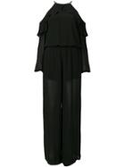 Michael Michael Kors Frill Cold Shoulder Jumpsuit - Black