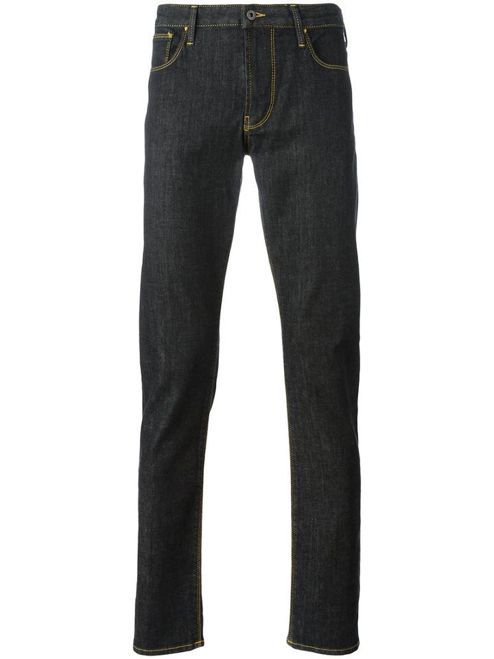 Armani Jeans - Straight Leg Jeans - Men - Cotton/spandex/elastane - 30, Black, Cotton/spandex/elastane