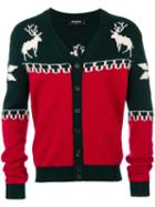 Dsquared2 - Deer V-neck Cardigan - Men - Polyamide/wool/alpaca - M, Blue, Polyamide/wool/alpaca