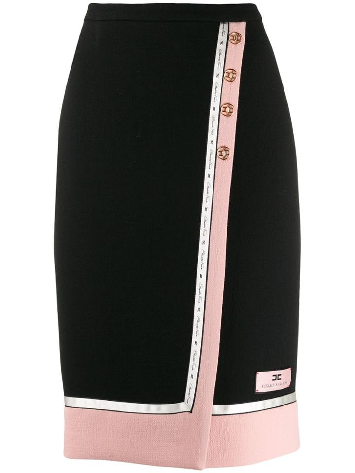 Elisabetta Franchi Wrap-around Pencil Skirt - Black