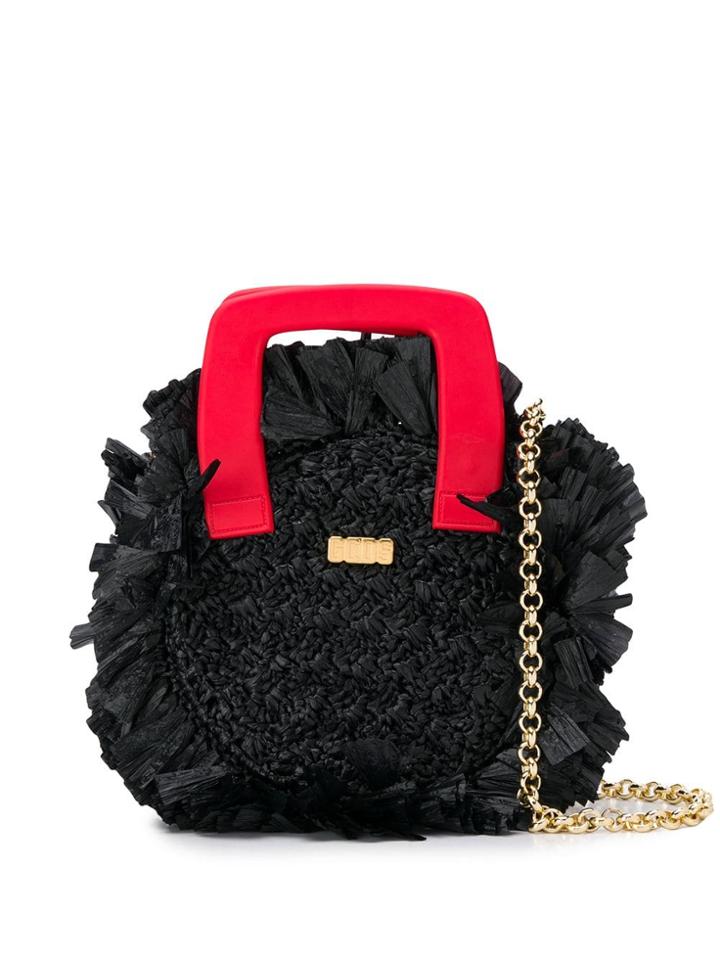 Gcds Woven Roundy Shoulder Bag - Black