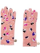 Moschino Graphic Print Gloves - Pink