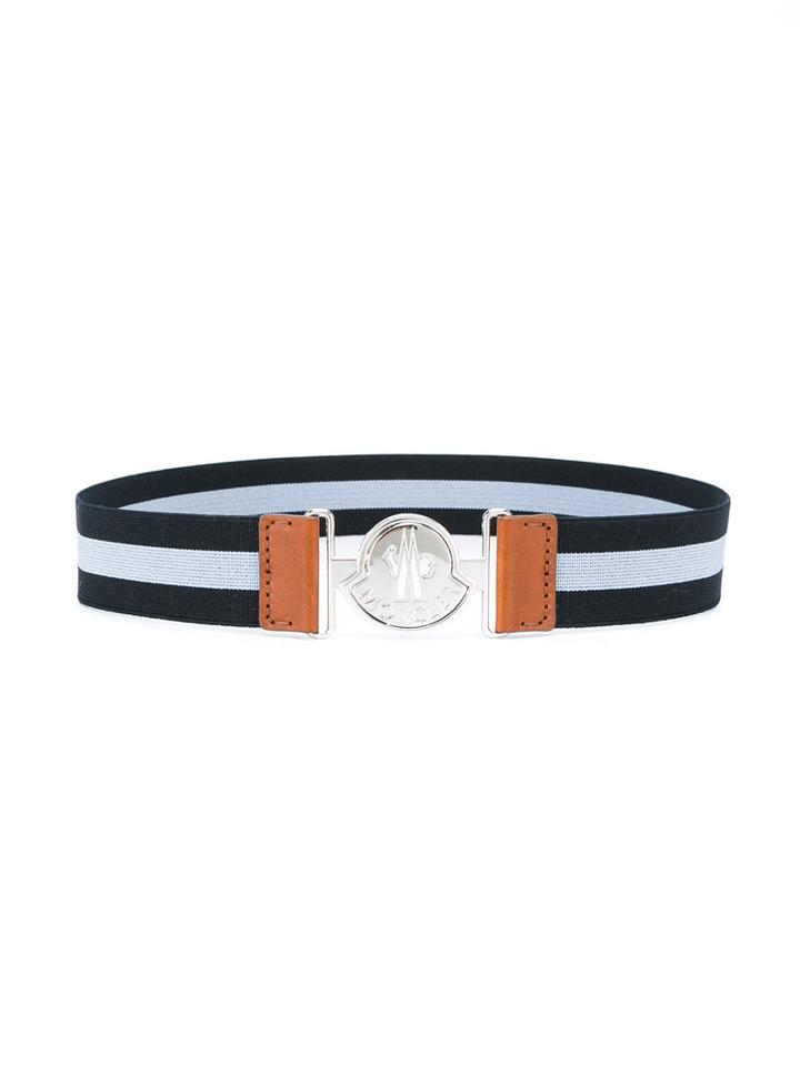 Moncler Kids Striped Logo Buckle Belt, Boy's, Size: 50 Cm, Blue