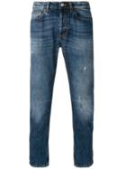 Mauro Grifoni Splattered Stonewash Slim Jeans - Blue