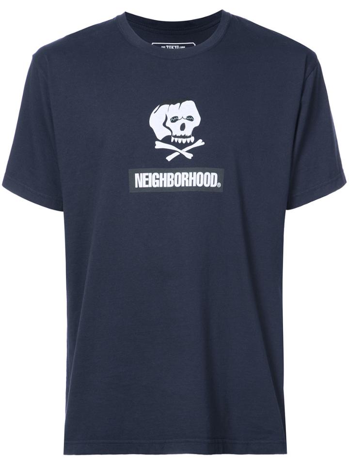 Neighborhood Skull Print T-shirt - Blue