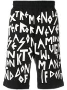 Ktz Letter Print Track Shorts - Black