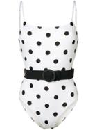 Solid & Striped Polka Dot Swimsuit - White