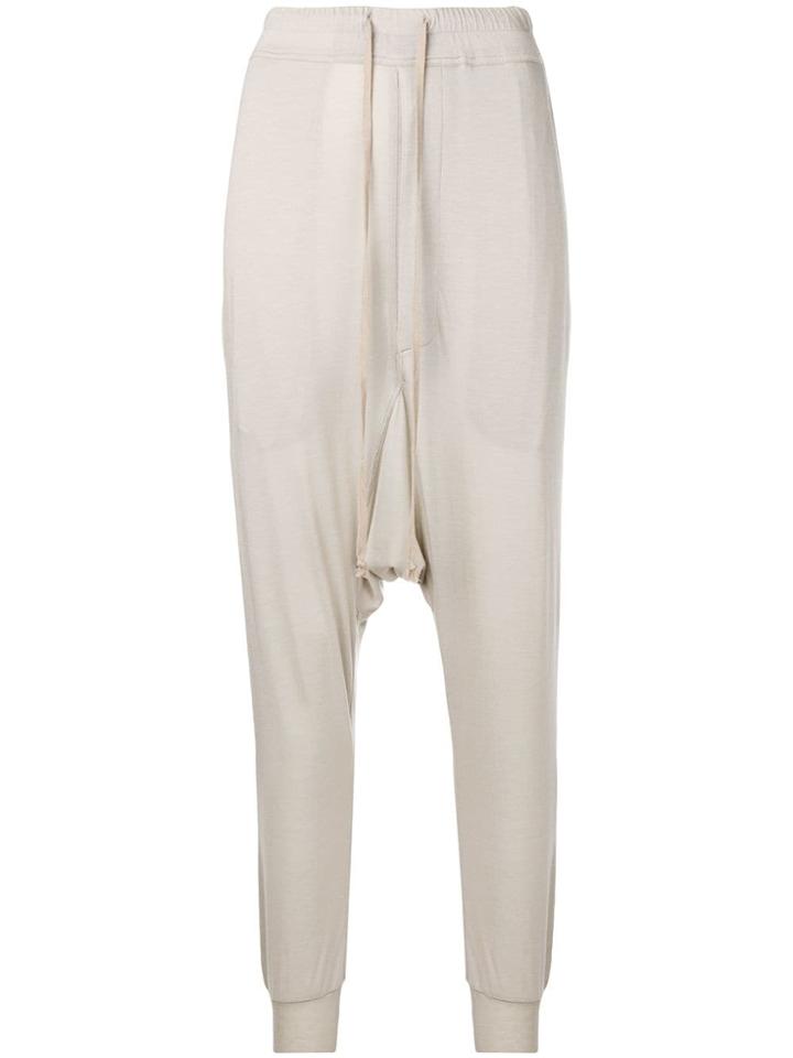 Rick Owens Lilies Dropped Crotch Track Pants - Nude & Neutrals