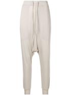 Rick Owens Lilies Dropped Crotch Track Pants - Nude & Neutrals