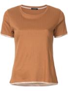 Loveless Layered Ribbed T-shirt - Brown