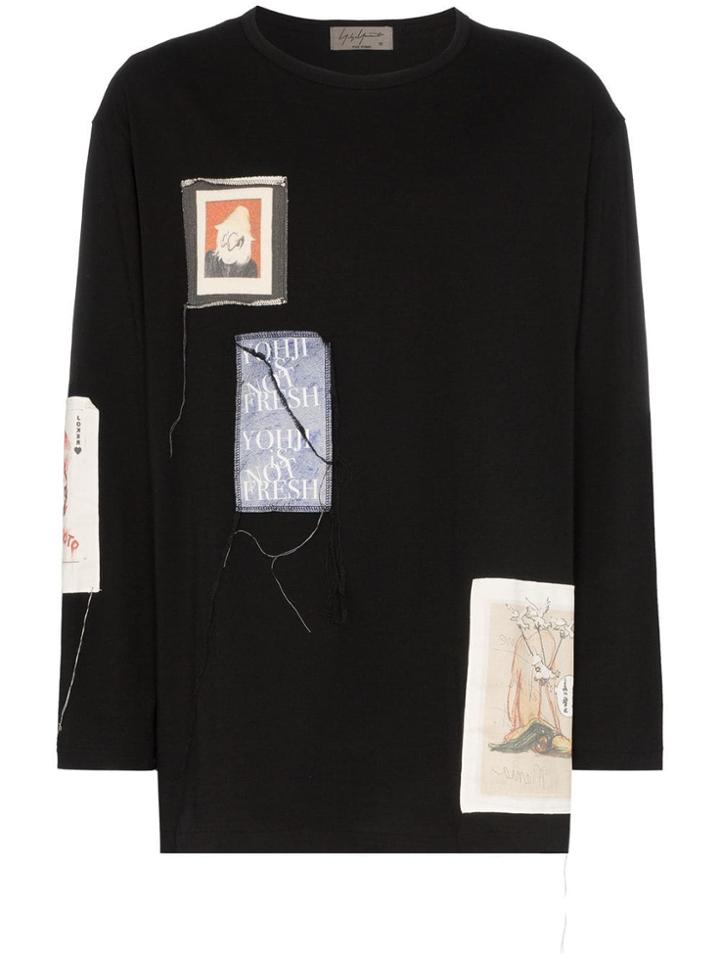 Yohji Yamamoto Patchwork Long-sleeve T-shirt - Black