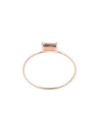 Natalie Marie 9kt Rose Gold Horizontal Baguette-cut Quartz Ring