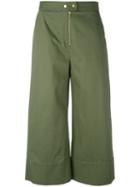 T By Alexander Wang - Cropped Trousers - Women - Cotton/polyester - 4, Green, Cotton/polyester