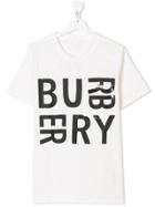 Burberry Kids Teen Logo Print T-shirt - White