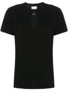 Red Valentino Keyhole Detail T-shirt - Black