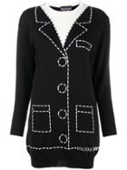 Boutique Moschino Jacquard Knit Short Dress - Black