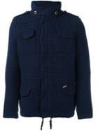 Bark Knitted Shirt Jacket, Men's, Size: Large, Blue, Polyester/wool/polyamide