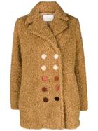 Marco De Vincenzo Double Breasted Coat - Brown