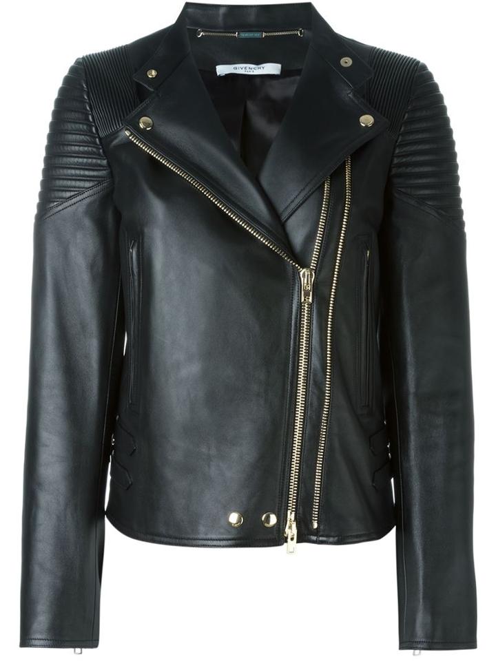 Givenchy Classic Biker Jacket, Women's, Size: 38, Black, Lamb Skin/acetate/viscose