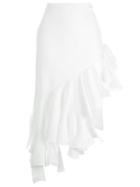 Jacquemus Ruffle Hem Skirt, Women's, Size: 40, White, Cotton