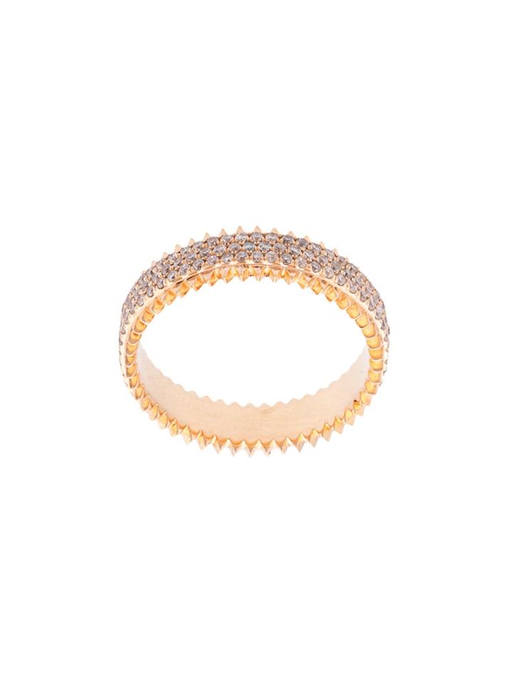 Eva Fehren Jagged Embellished Ring - Metallic