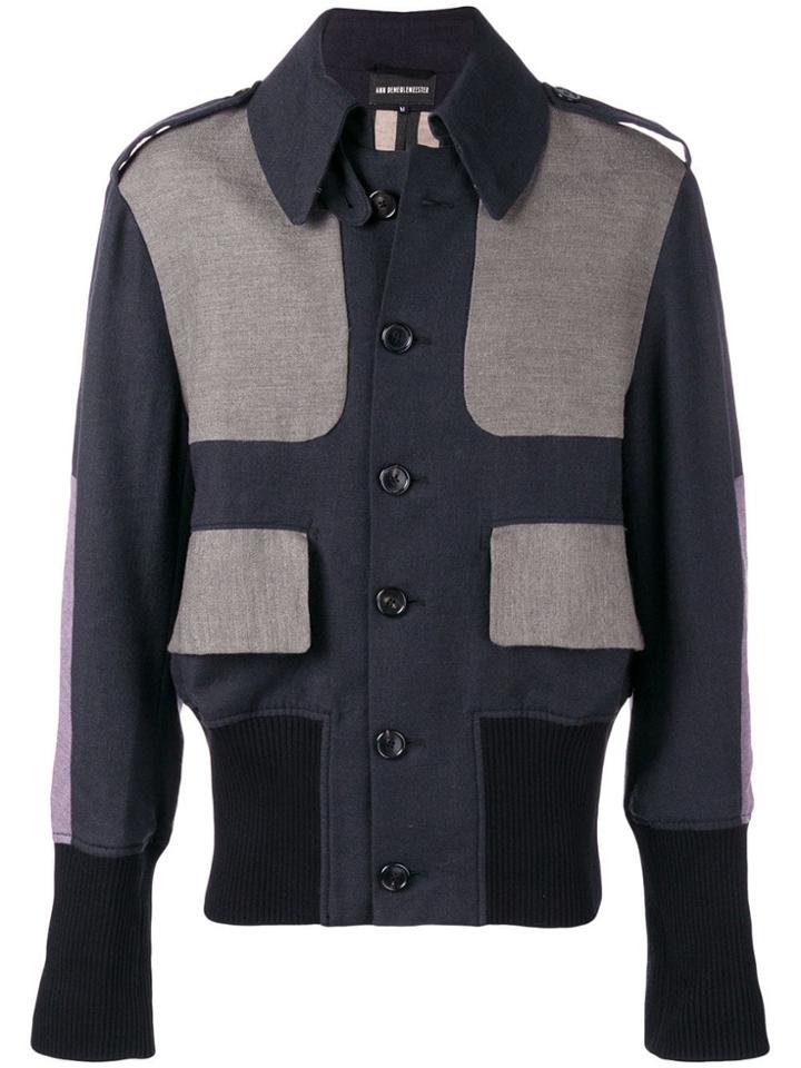 Ann Demeulemeester Contrasting Panels Jacket - Blue