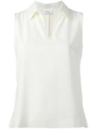 Akris Punto Classic Collar Tank Top, Women's, Size: 36, Nude/neutrals, Polyester/polyurethane