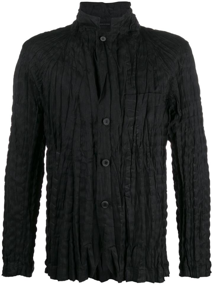 Issey Miyake Men Lightweight Pleated Jacket - Black
