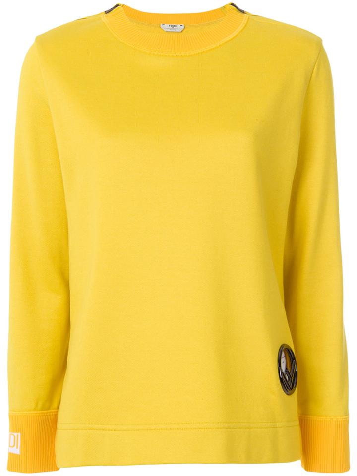 Fendi Logo Long-sleeve Sweater - Yellow & Orange