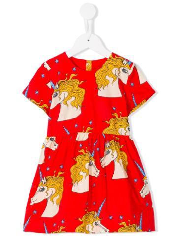 Mini Rodini Unicorn Star Dress, Girl's, Size: 11 Yrs, Red