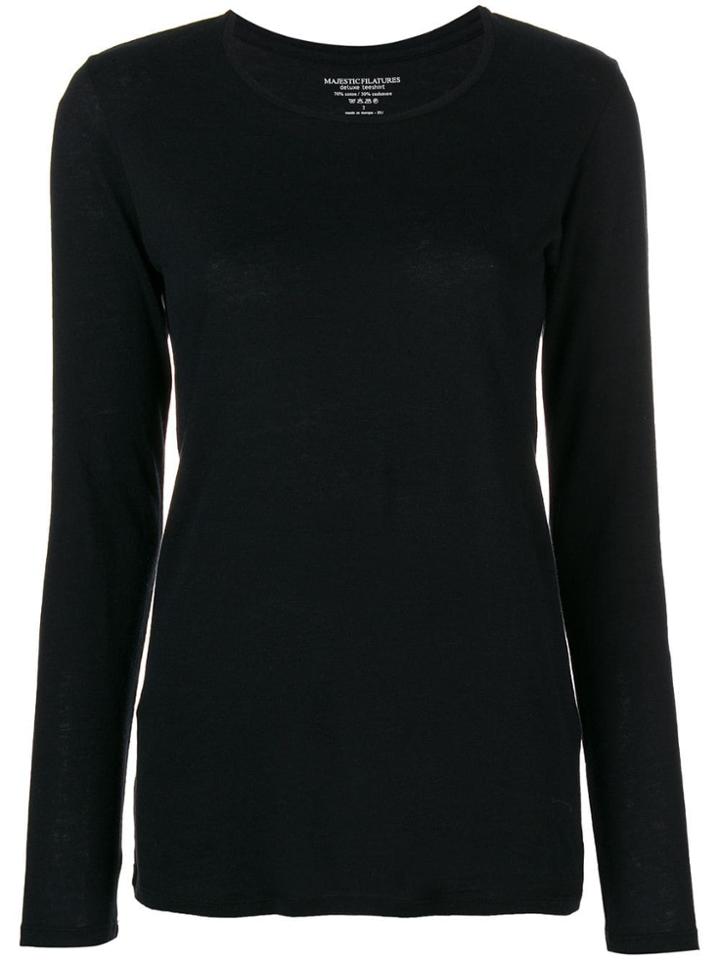 Majestic Filatures Longsleeved Round Neck T-shirt - Blue