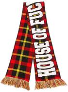 House Of Holland Checked Logo Scarf - Red