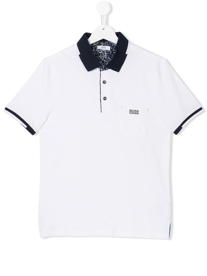 Boss Kids Chest Pocket Polo Shirt - White