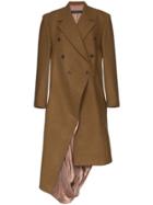 Y / Project Asymmetric Double Breasted Coat - Brown