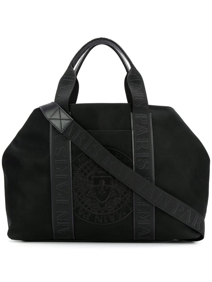 Balmain Logo Crest Tote - Black