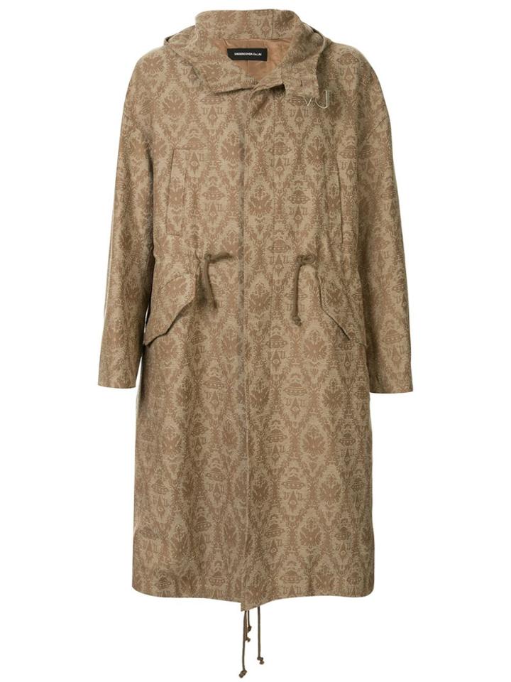 Undercover Embroidered Parka Coat - Brown