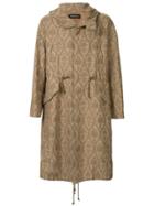 Undercover Embroidered Parka Coat - Brown