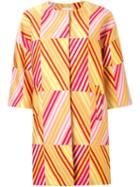 P.a.r.o.s.h. Striped Jacquard Coat, Women's, Size: Xl, Yellow/orange, Nylon/polyester