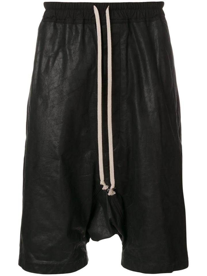 Rick Owens Drawstring Drop-crotch Shorts - Black