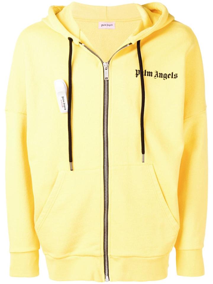 Palm Angels Zip Front Hoodie - Yellow