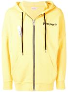 Palm Angels Zip Front Hoodie - Yellow