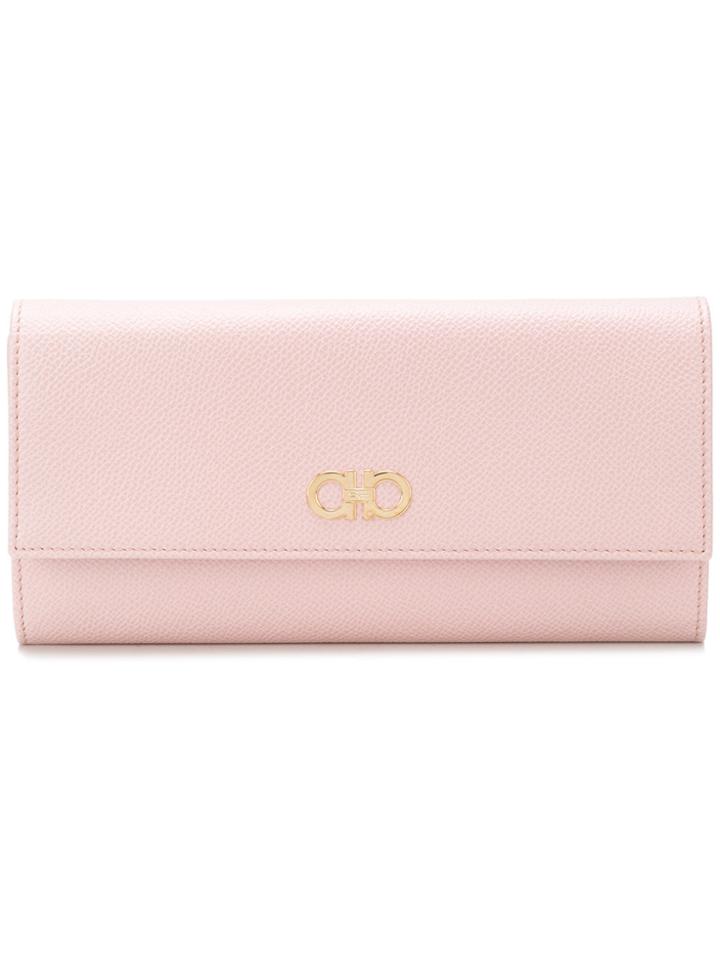 Salvatore Ferragamo Gancini Foldover Purse - Nude & Neutrals